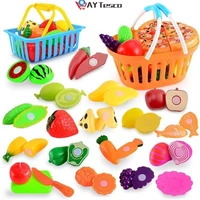 kids pretend play toys plastic simulation food fruit set toddler cut vegetables game kids kitchen game birthday gifts