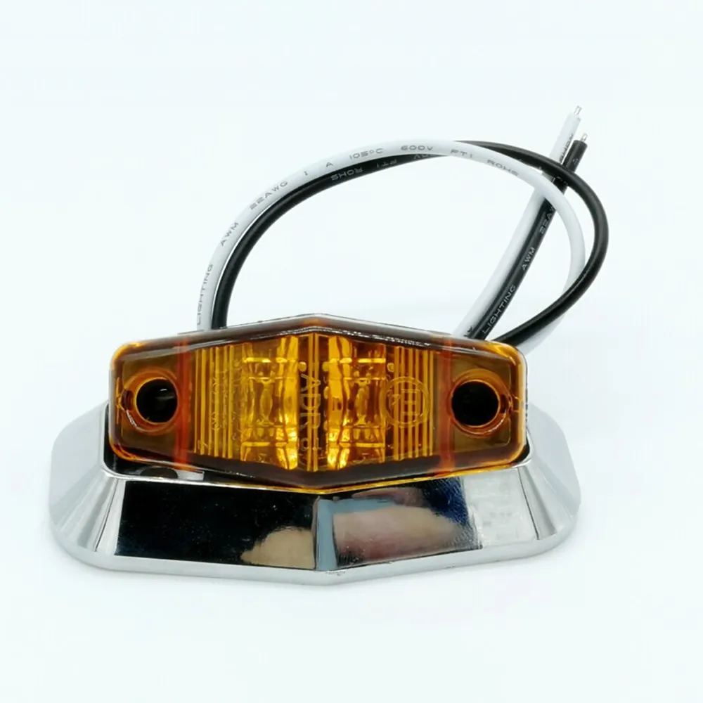 Fuleem 10 шт. хромированный ободок 2 5 дюйма светодиодный Янтарный грузовик прицеп