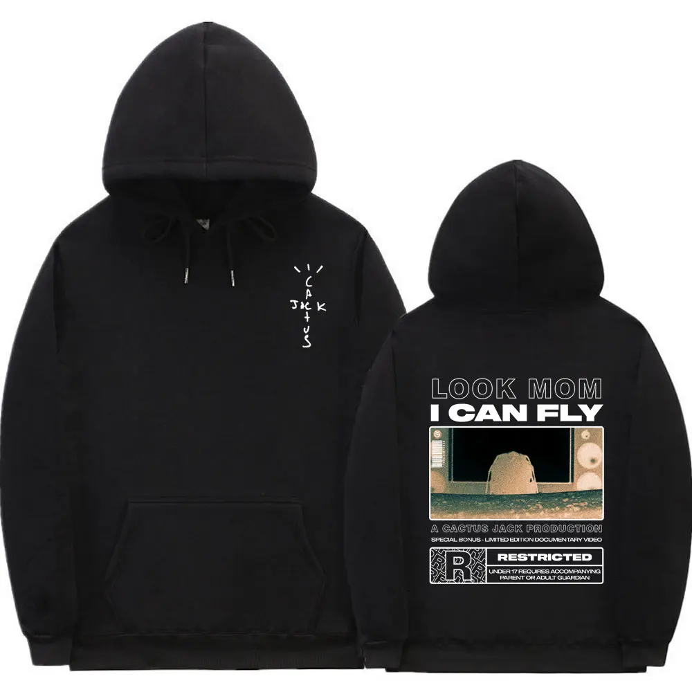 

Hip Hop Cactus Jack Graphics Hoodie Men Women LOOK MOM I CAN FLY Travis Scott Hoodies Fashion Cool Letter Logo Print Sweatshirt
