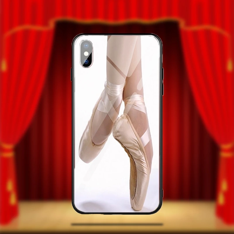 Розовые балетки для танцев iPhone X XR XS 11 Pro Max 8 7 6S 6 Plus чехлы из закаленного стекла