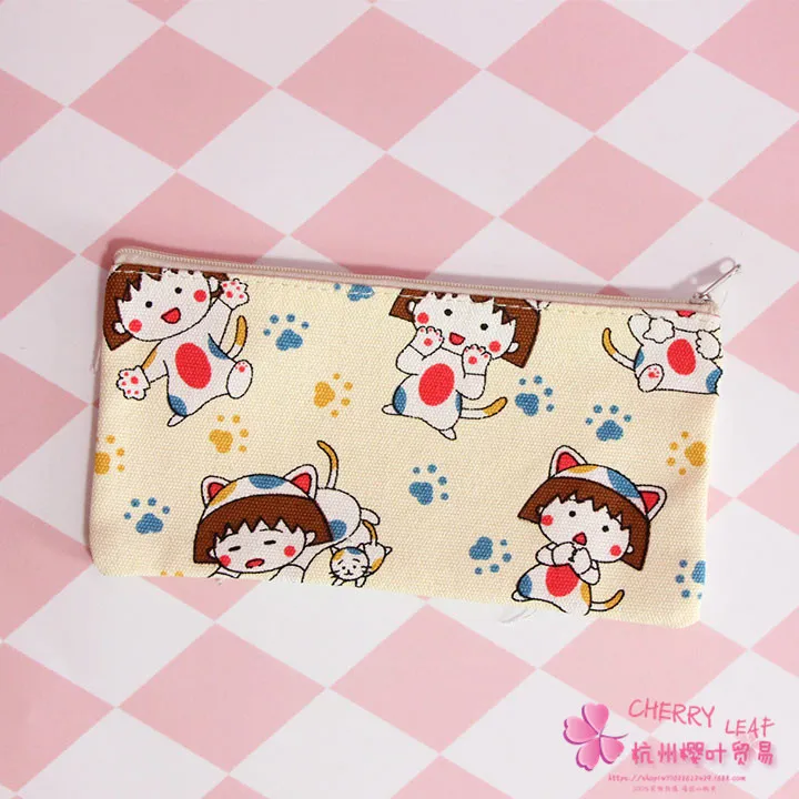 

IVYYE Chi-bi Maruko Doraemon аниме косметички холщовые на молнии школьный Карандаш Чехол для хранения Ручка Сумка многофункциональная сумка Новинка