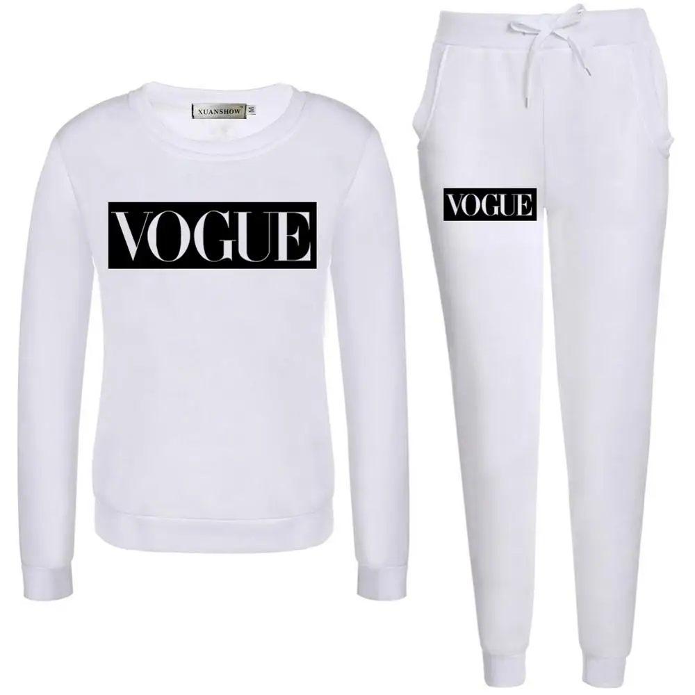 White and black Осень-зима, модные женские спортивные костюмы, Женская толстовка с 0 вырезом и штаны, комплект одежды из двух предметов, повседневный комплект, теплая одежда S-5XL - Цвет: White and black