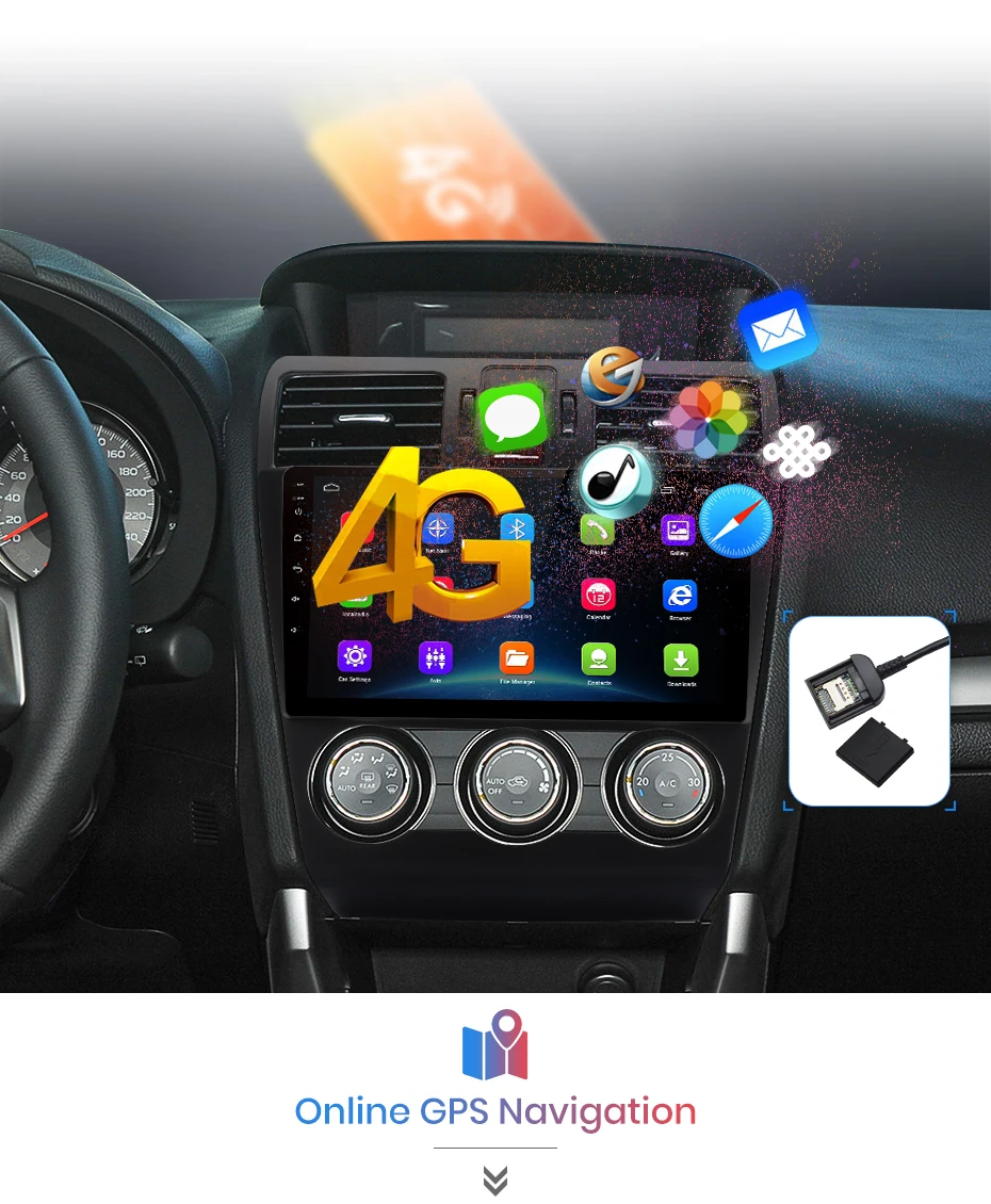 Junsun V1 Android 9,0 2G+ 32G DSP автомобильный Радио Мультимедиа Видео плеер для Subaru Forester 2013- навигация gps 2 din Авторадио