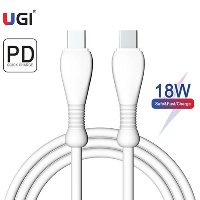 

Кабель UGI PD 18 Вт, 3 А, кабель для быстрой зарядки и передачи данных Type-C, кабель USB C из ТПЭ для Samsung, Oneplus, Xiaomi, HTC, Pixel, Huawei, Новинка