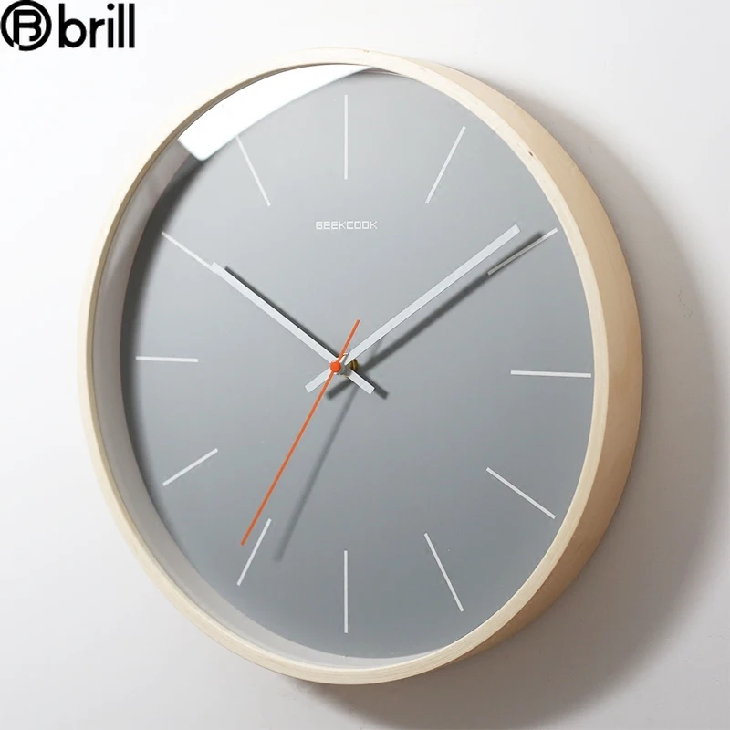 Nordic Modern Wall Clock Wood Large Wall Watch Mechanism Silent Kitchen Clocks Living Room Wall Watch Office Decoration Modern