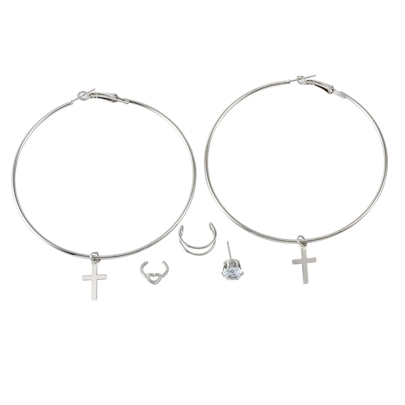 Женские большие серьги с цирконом вечерние сережки крестиком 2019|Серьги-подвески|