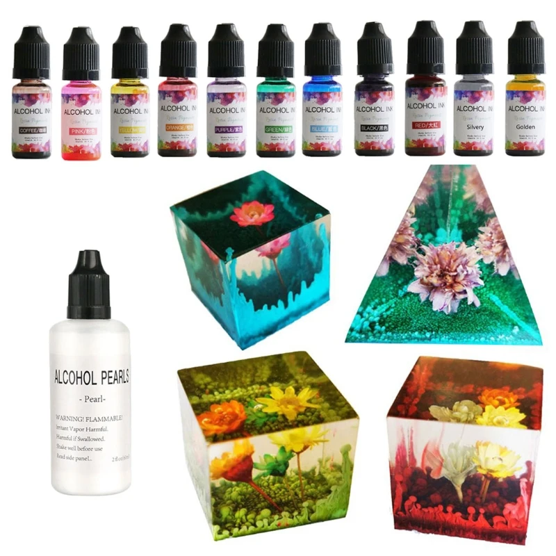

11 Colors Glue Dropping Art Halo Dye Applied to Painting Fluid Painting Kinds of Decorations for the Creation of Home