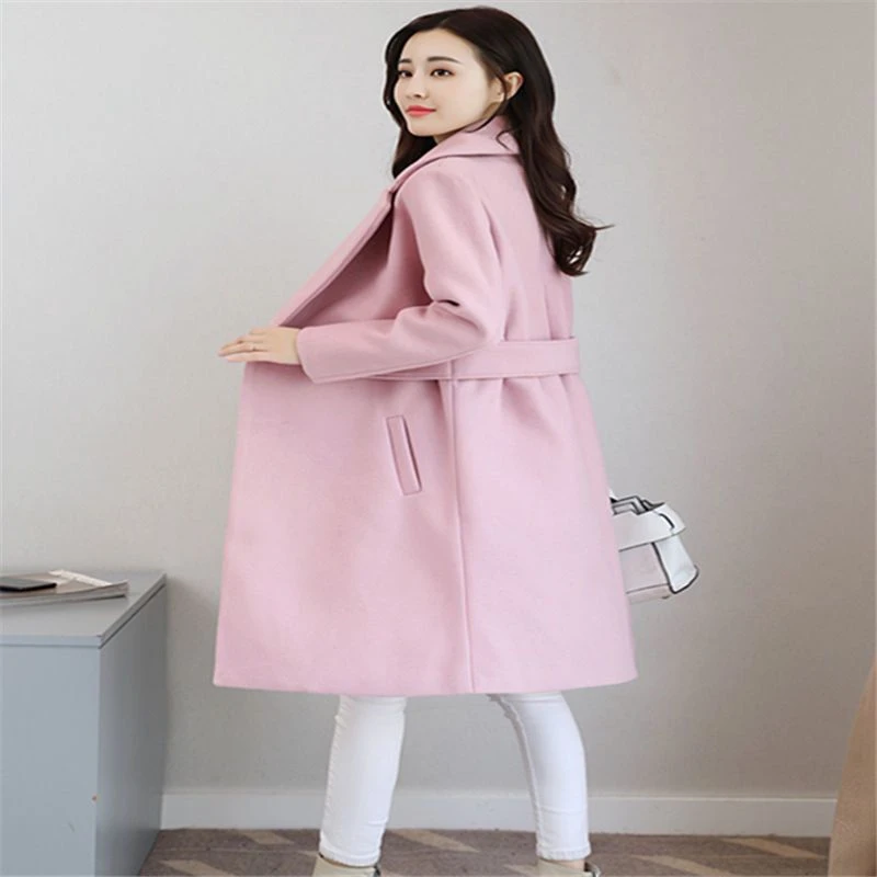 Хлопковое свободное повседневное шерстяное пальто женская модная зимняя одежда