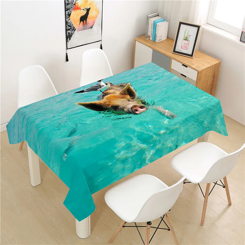 

Скатерть с изображением животных полиэстер отель стол для пикника прямоугольный стол чехлы для дома Обеденный стол Чай Украшение стола