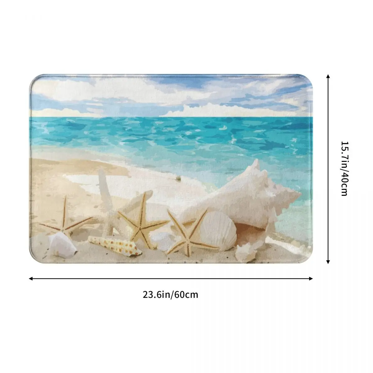 Ракушки на пляже коврик ковер полиэстер нескользящий напольный декор для ванной