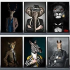 Абстрактные животные, холст, живопись, слон, Лев, тигр, Постер, печать, настенное искусство, картина для гостиной, украшение интерьера дома