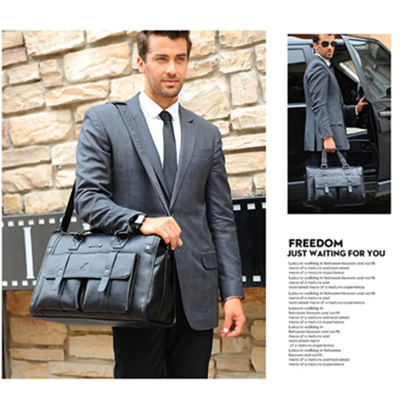 

Hot sale!New Leather Men Bag Briefcase Handbag Brand Designer Men Shoulder Bag Laptop Bag for 14" Casual Fashion Business bag