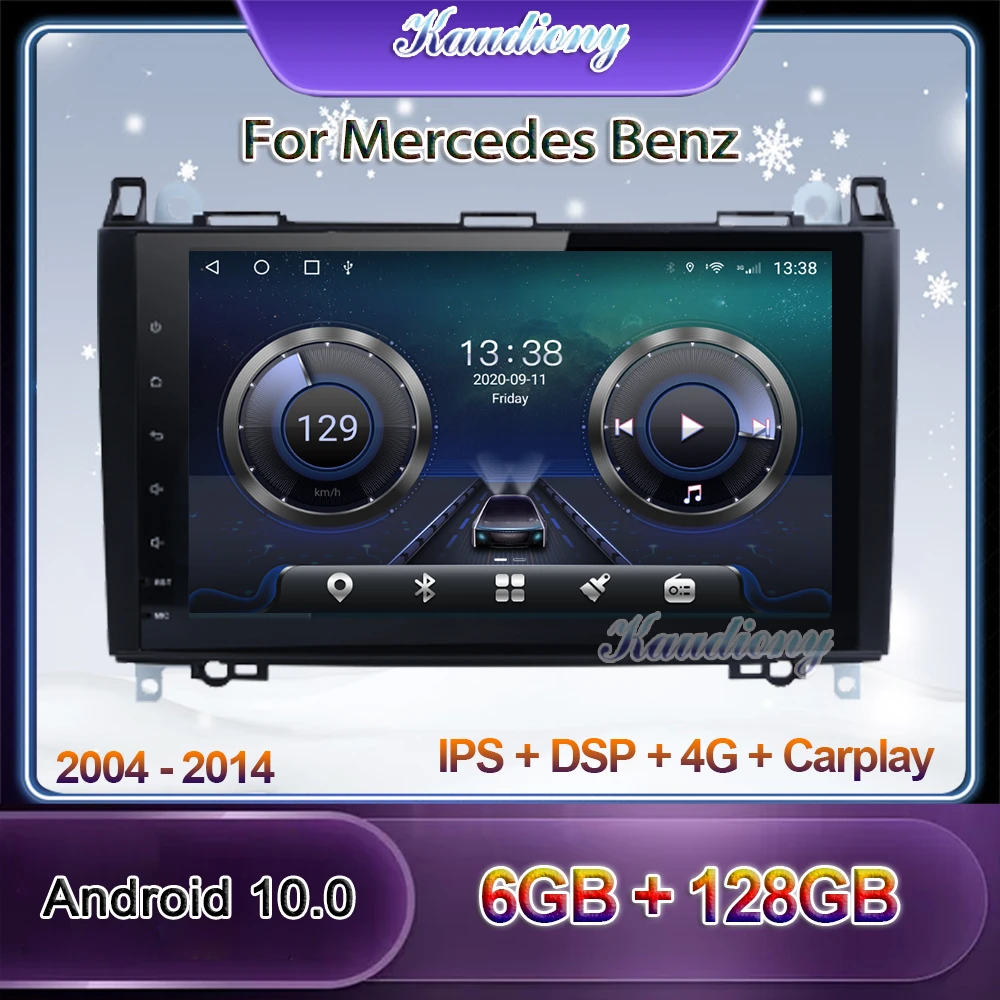 Автомагнитола Kaudiony Android 10 0 для Mercedes Benz B200 W203 S203 C180 C200 C209 W209 C208 W208 класса А B