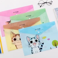 2pcs kawaii pvc a4 cheese cat file bag stationery bag korean style cute document filing folder products office school supplies