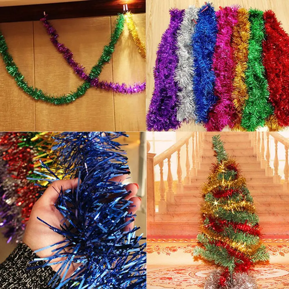 

Colorful Garland Christmas Tree Omament Wire Tinsel Hanging Rattan Party Supply Wedding Festival Birthday Accessories Decoration