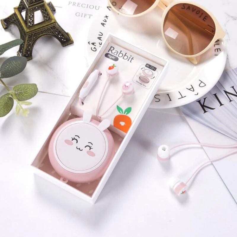 Проводной головной убор с мультяшным Кроликом наушники микрофоном для Xiaomi Samsung