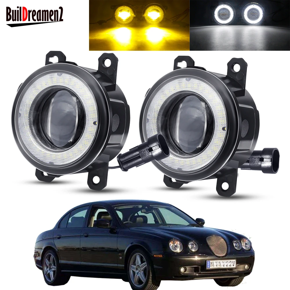 

2 Pieces Angel Eye Fog Light Assembly Car LED Lens Fog Driving Lamp DRL H11 12V For Jaguar S-Type (CCX) Saloon 1999-2007