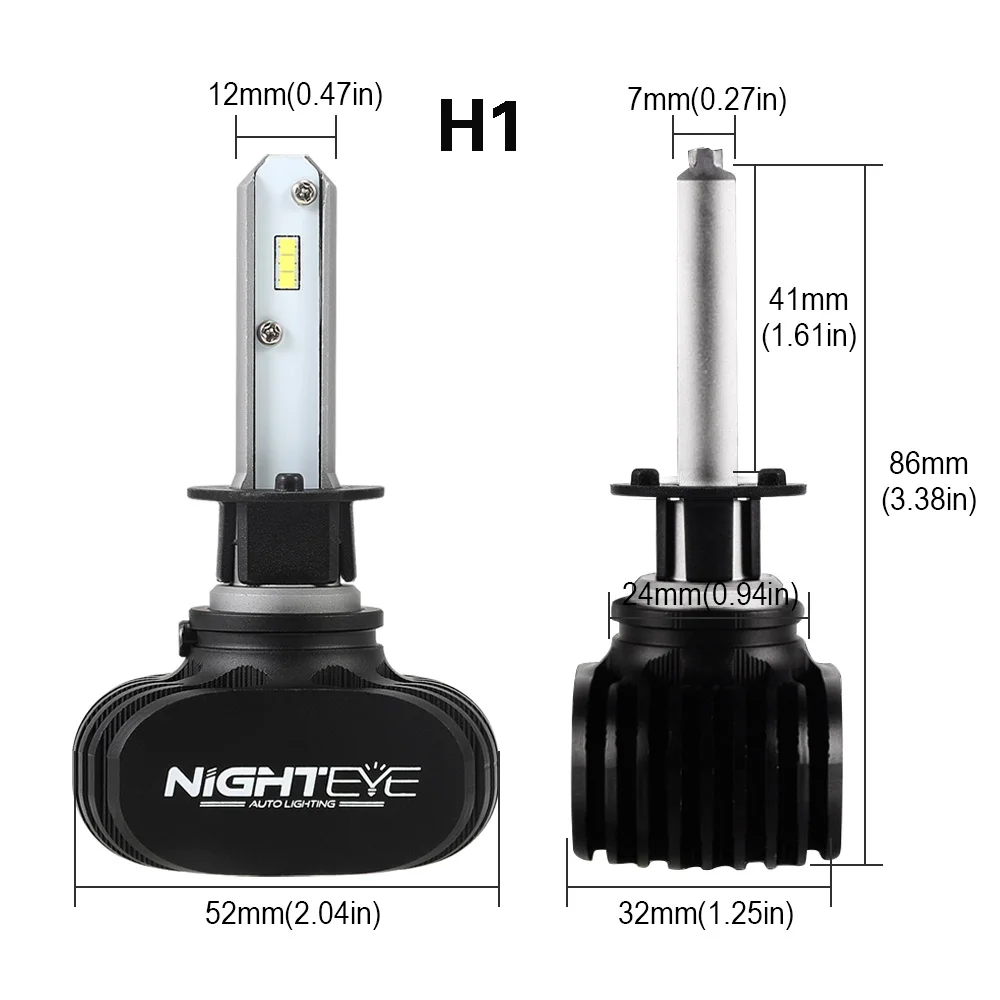 Nighteye H7 светодиодный H4 12v H8 H9 H11 8000LM 50 Вт 6500 к Автомобильный светодиодный головной светильник s Белый Противотуманные огни 9005 HB3 9006 HB4 туман светильник лампы