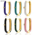 Женские кольца для пирсинга ANDYWEN, овальные кольца из серебра 925 пробы с золотой радужной эмалью, зеленые, розовые, белые, роскошные ювелирные украшения для свадьбы