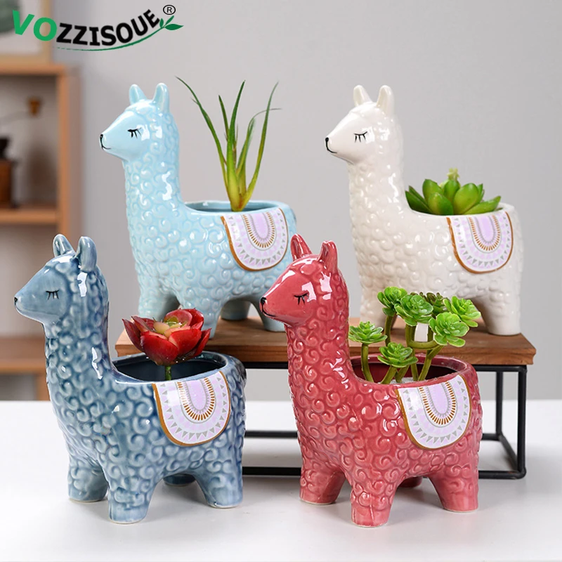 Керамические горшки из альпака для растений животных суккулентов столы