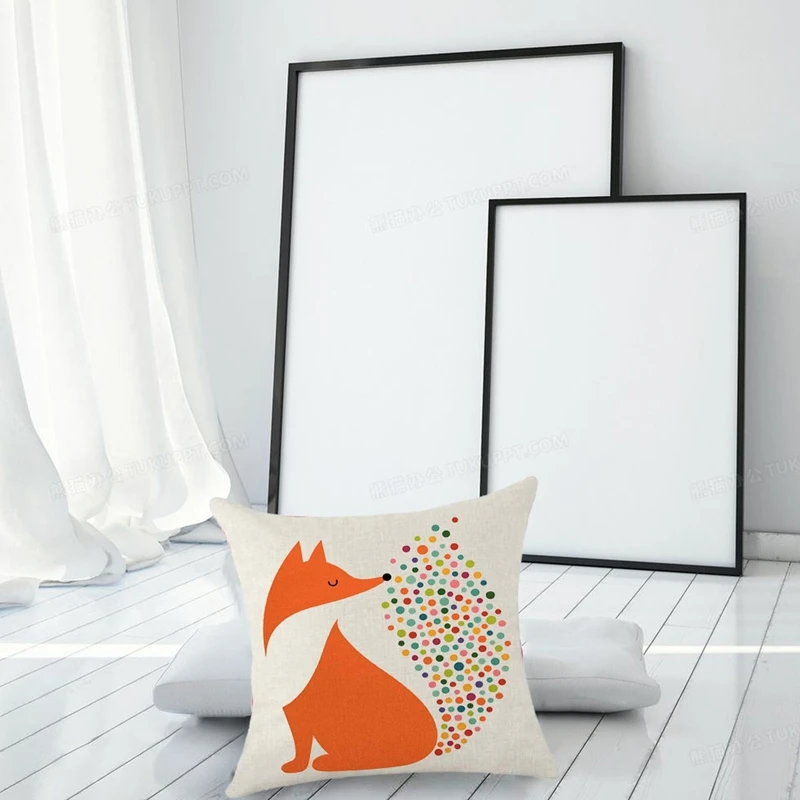 Watercolor Fox Pillow Covers 18X18 Decorative Throw Case Cushion Cover Pillows for Home Decor | Дом и сад