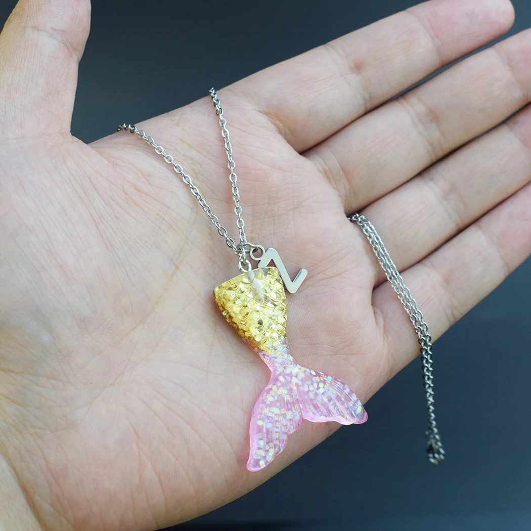 Модная подвеска в виде русалки ожерелье мистическое цветное рыбий хвост