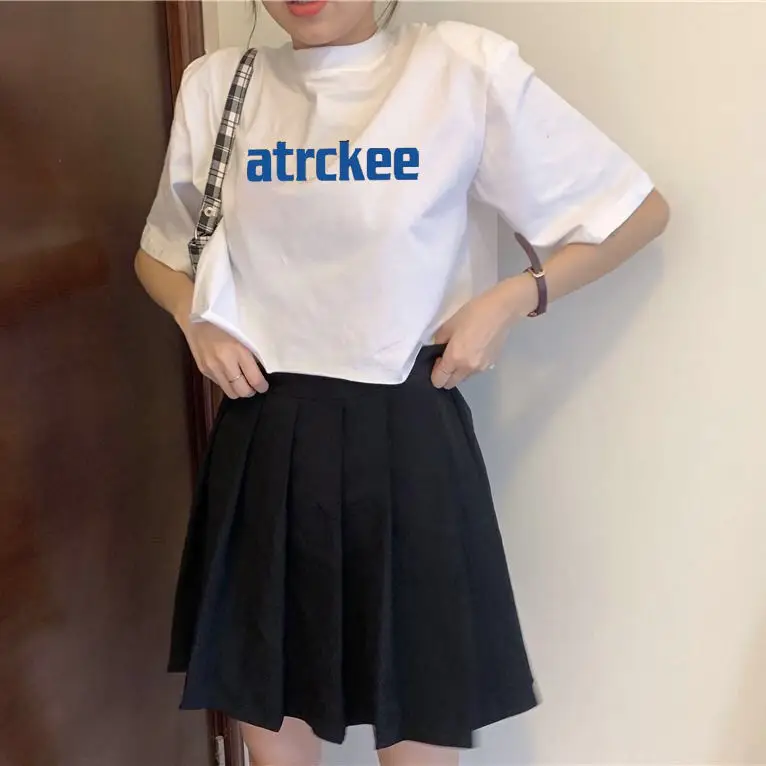 Женские футболки короткая футболка женские летние свободные топы с коротким