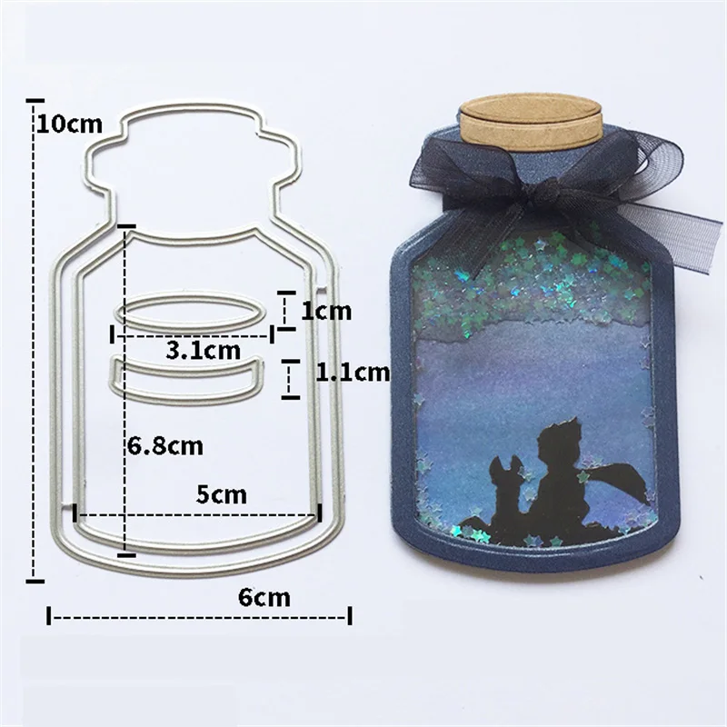 Wishing Bottle Желая бутылка металла резки штампы Kscraft DIY искусство ремесла штамп ко дню рождения для изготовления карт День благодарения рождественские высечки - Цвет: Wishing Bottle