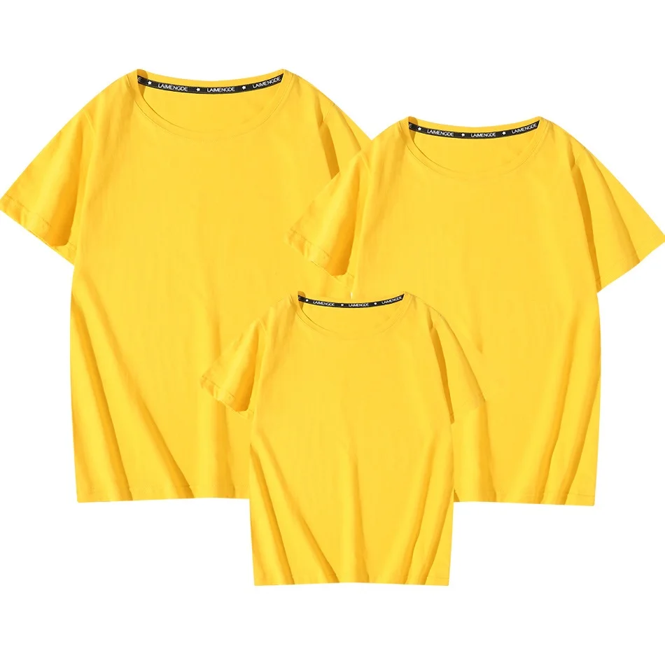 

Father Mother Son Daughter Costume Solid Color T-shirt Family Matching Outfits Family Gatherings Clothing Top