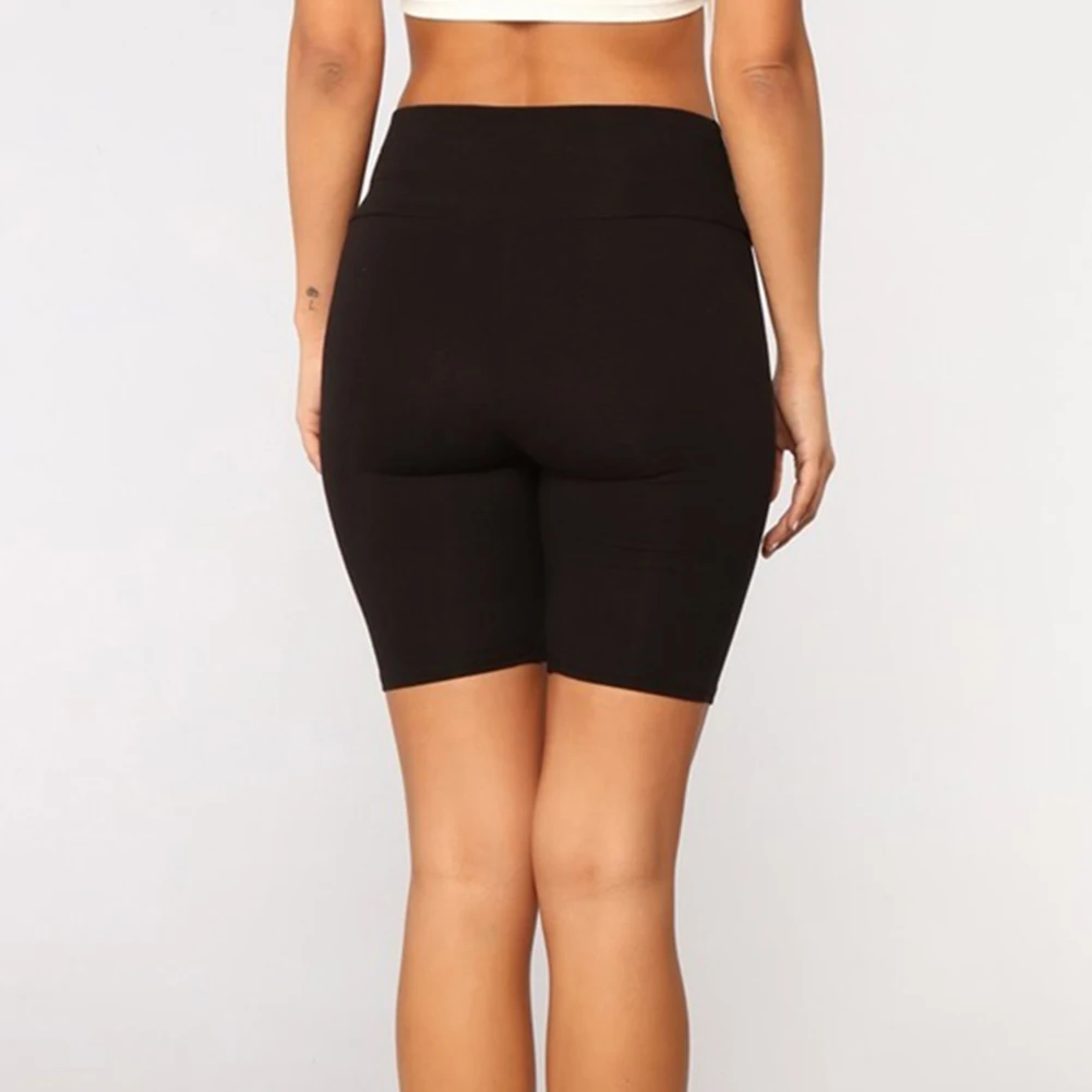 Женские однотонные шорты с высокой талией эластичные бесшовные облегающие