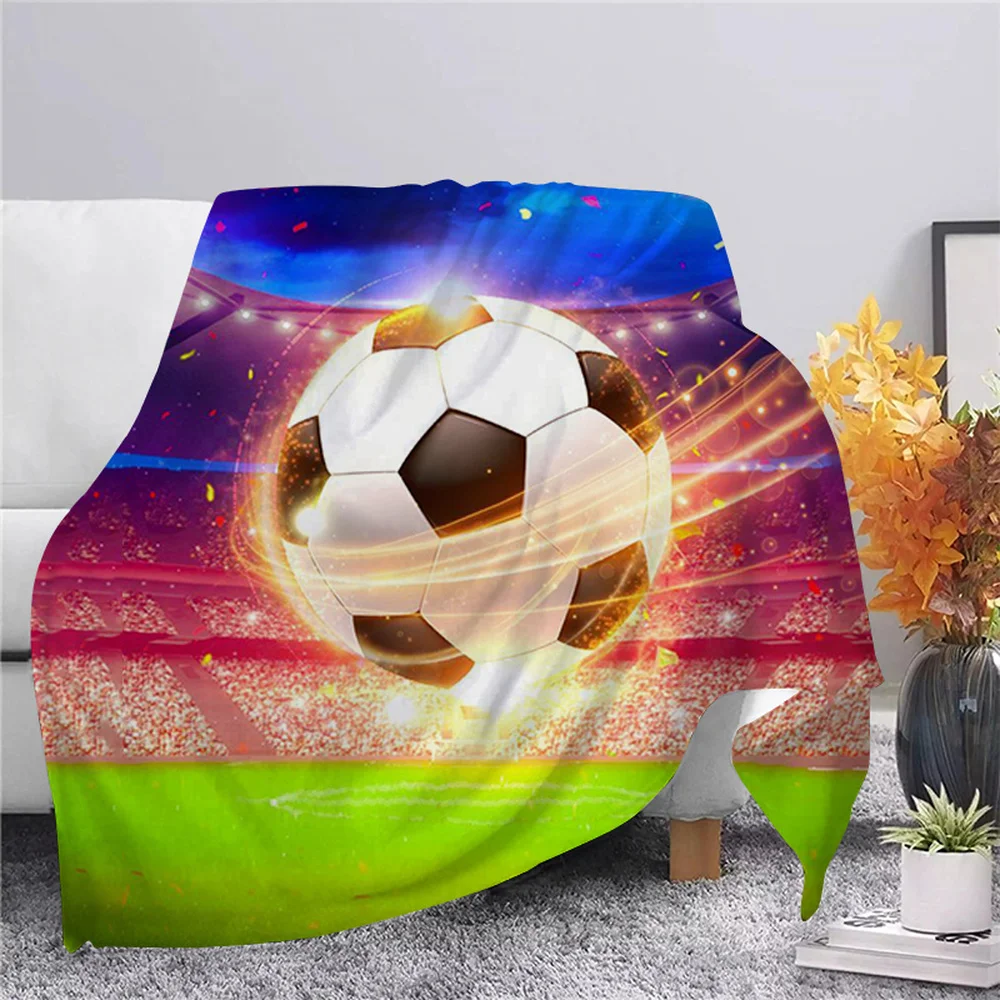 

Fashion Cool Football Flannel Blanket 3D Printed Plush Blankets Adult Home Office Sofa Travel Washable Casual Student Blanket