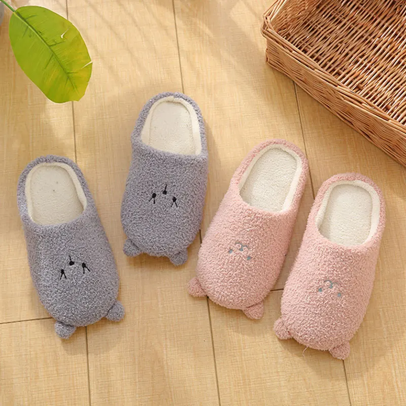 

Autumn Winter Female Slippers Indoor Slip-On Slides Lovely Women Slippers Bottom Soft Home Shoes Soft Warm Indoor Flip Flop 2022