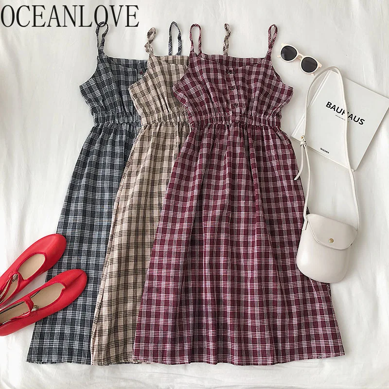 Платье в клетку для женщин платье трапециевидной формы с высокой талией милое