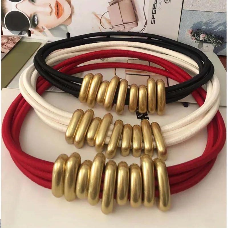 2020 new luxury brand feminine charm belt, high quality metal elastic elastic belt, fashion designer girdle women's accessories