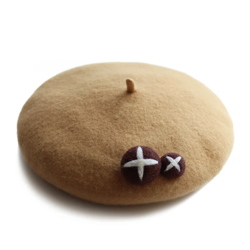 Милые грибы Модные женские береты ручной работы шерсть оригинальность личность