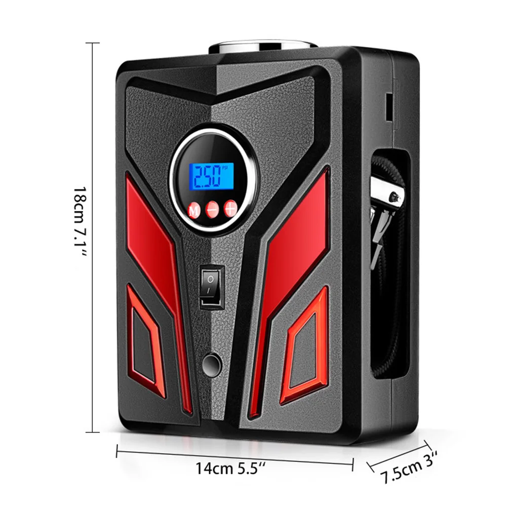 

12V Portable Car Tire Inflator Digital Display Car Motorcycle LED Light Repair Tools Auto Motorcycle Bicycle Tyre Pump