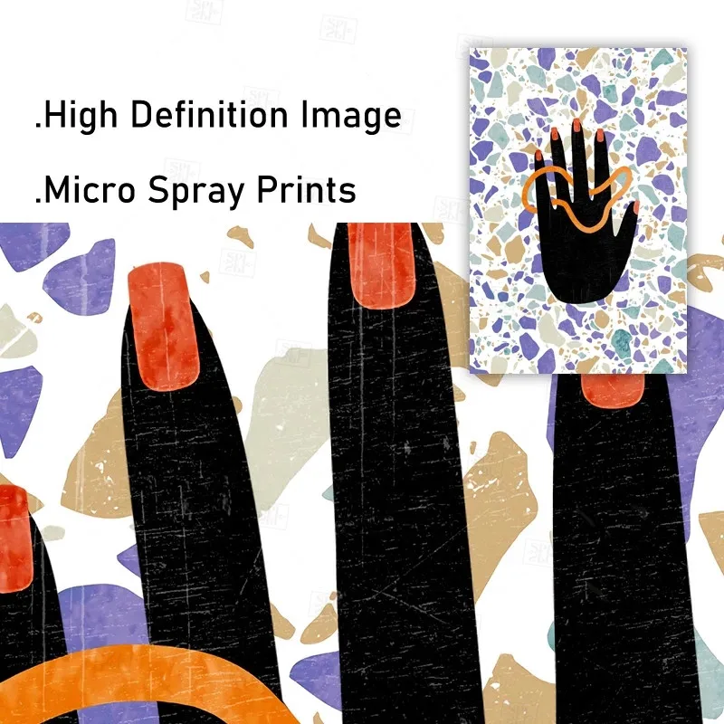 

The Beast Wall Art Modern Canvas Painting Shy Girl Hand Line Figure Posters and Prints Wall Picture for Living Room Decoration