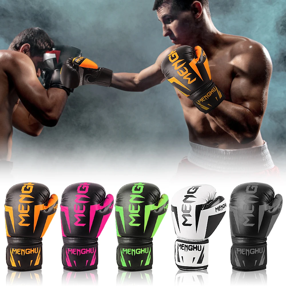 

1 Pair Boxing Gloves with Wrist Support Straps Muay Thai MMA Punching Training Bag Gloves Handwraps Kick Boxing Sports Mittens