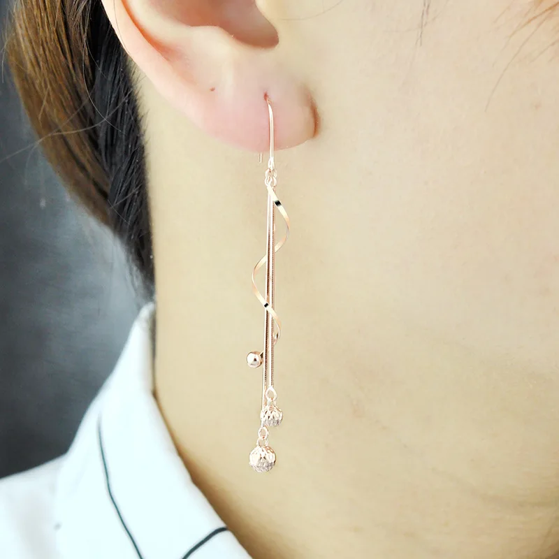 BOCAI S925 серьги-капли из стерлингового серебра для женщин трехцветные золотые