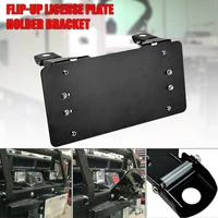 2021 new solid flip up winch roller fairlead license plate holder bracket mount stainless steel black for 8 34 mounting hole