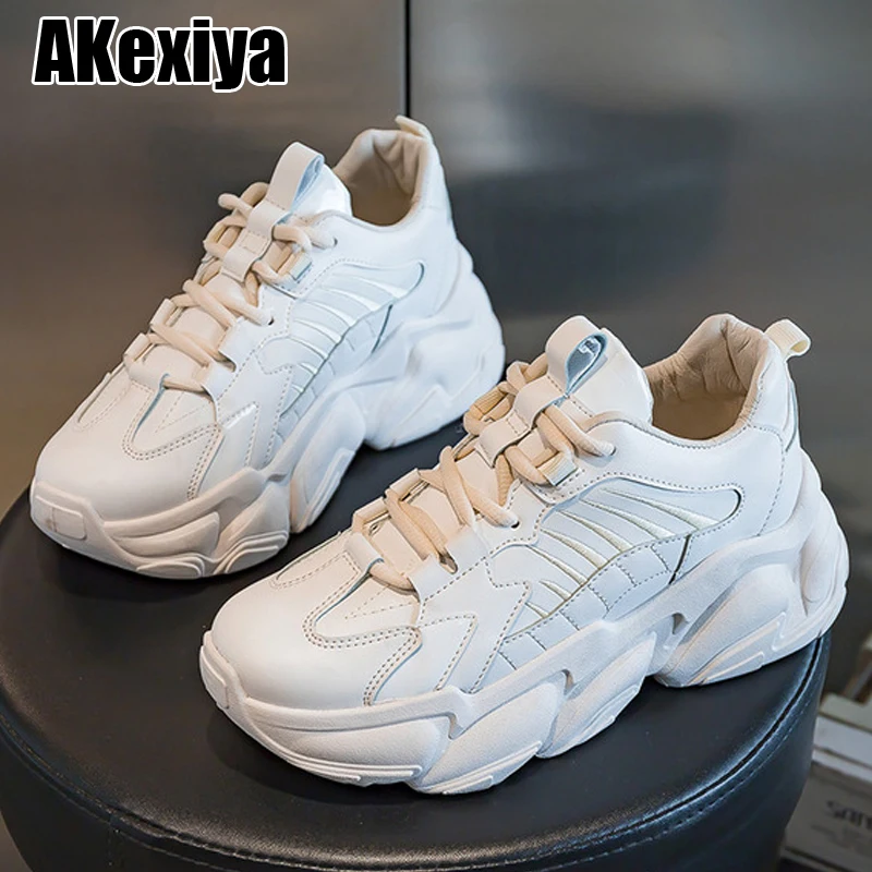 

Новинка Осень 2021, женская спортивная обувь в Корейском стиле, женская повседневная обувь, трендовые кроссовки на платформе, женская обувь ...