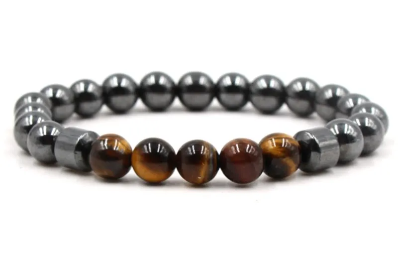 

8 мм yfg3 Регулируемый очаровательный натуральный желтый тигр гематитовый браслет из бисера женская исцеляющая молитва Рейки чакра