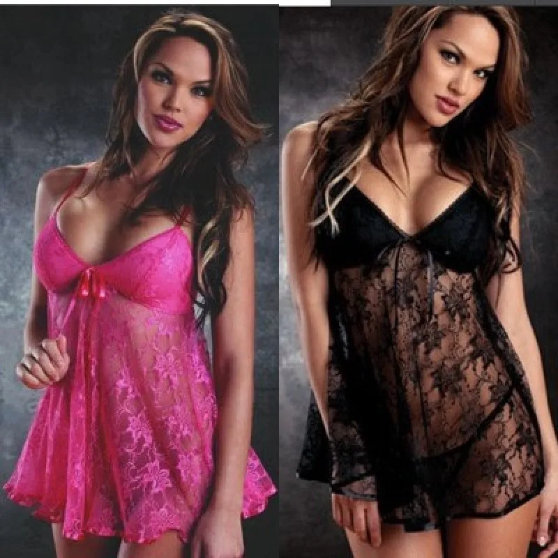Женская ночная рубашка кружевная сорочка с низким бюстгальтером Очаровательная