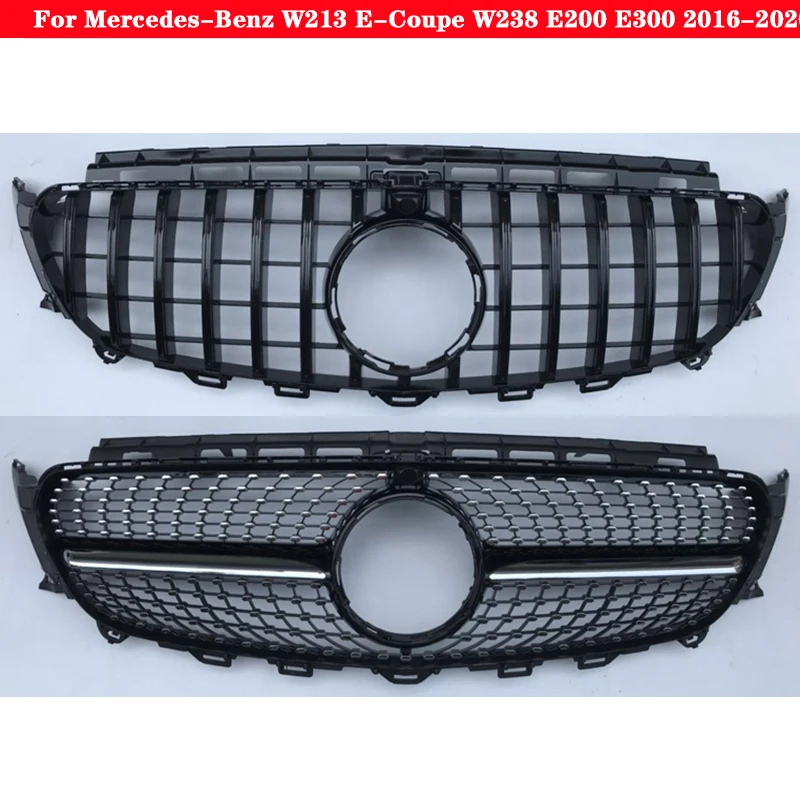 

Car Middle grille For Mercedes-Benz E class W213 E-Coupe W238 E200 E300 2016-2020 Diamond GT style front bumper Center Grille