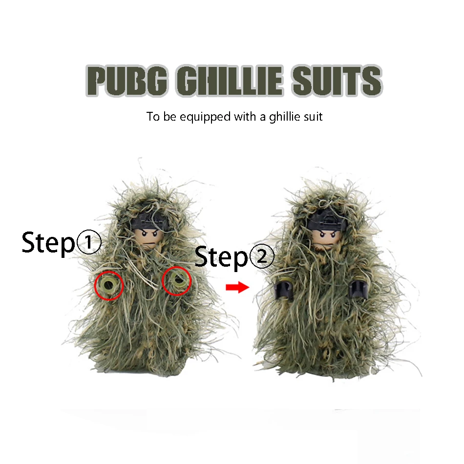 Аксессуары для военного оружия пистолет строительный блок шлем парашют гилли