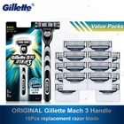 Бритва для Gillette Mach3 с оригинальной ручкой, безопасная прямая бритва из нержавеющей стали с заменой бритвенного кассета с лезвиями