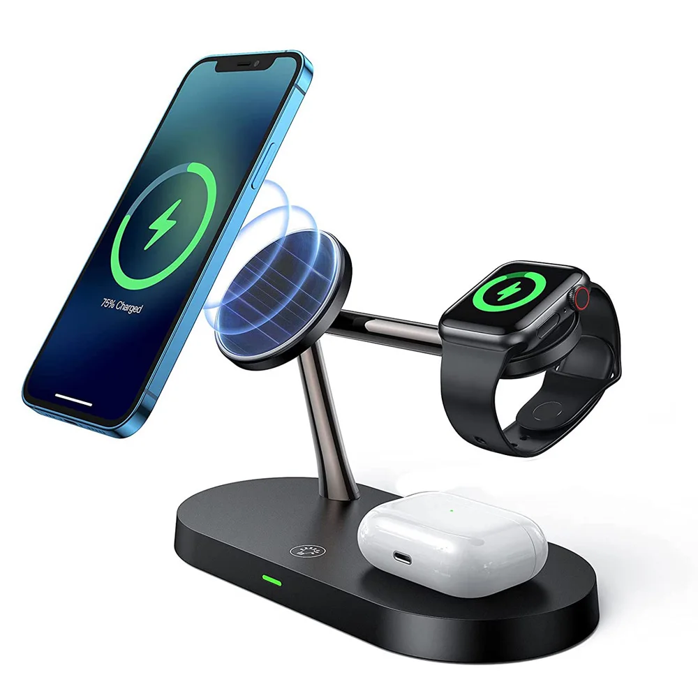 

3 in 1 Magnetic Wireless Charger For iPhone 13 12 Pro Max Mini Chargers For Apple Watch 7 6 SE Airpods Pro 2 3 Fast Charging