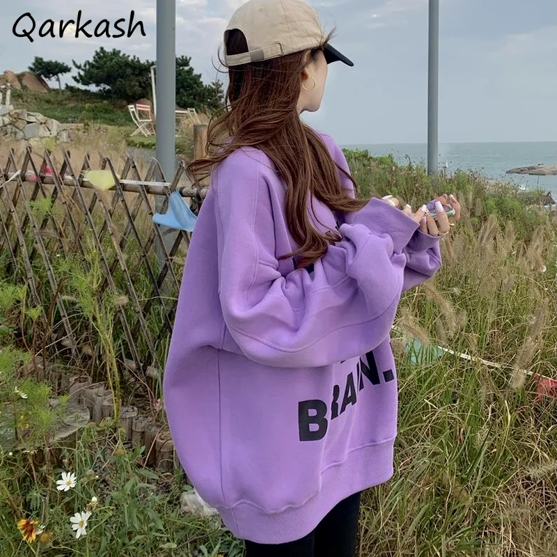 

Толстовка Женская Повседневная в стиле K-POP с круглым вырезом и надписью