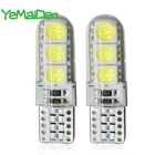 Силиконосветодиодный Светодиодная лампа W5W 5W5 12 в 7000K 6 SMD T10, светодиодная лампа для чтения в салоне автомобиля, боковая клиновая лампа для номерного знака Белого цвета 194