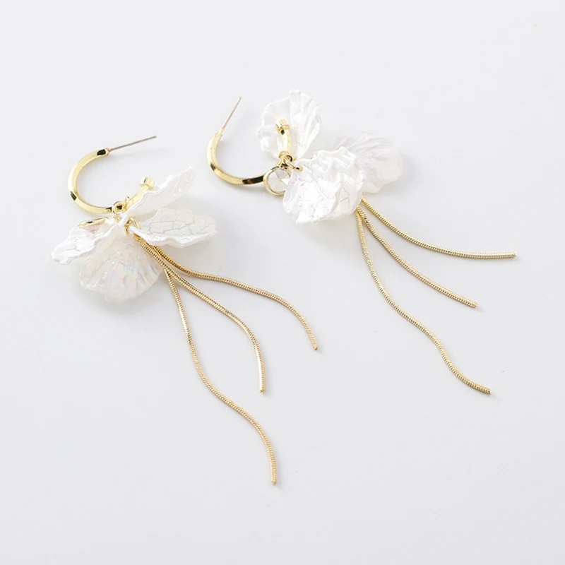 Женские Многослойные висячие серьги с кисточками длинные в форме раковины